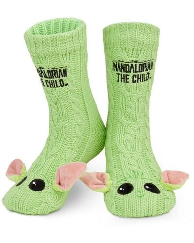 Disney Mandalorian The Child Fluffy Socks - Green