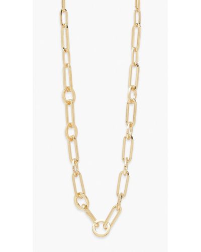 Boohoo Disc Mix Chain Necklace - White