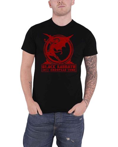 Black Sabbath 1975 European Tour T Shirt - Red