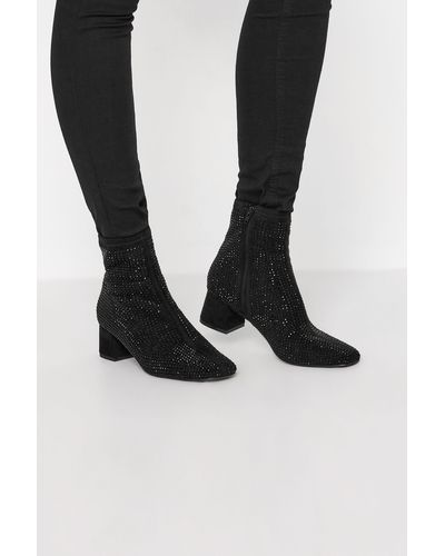 Long Tall Sally Block Heel Boots - Black