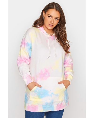 Yours Tie Dye Washed Hoodie - White