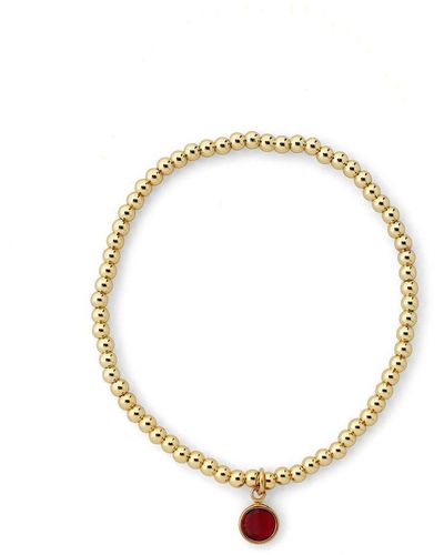 Joy by Corrine Smith July Birthstone Beaded Bracelet Gold Plated - Metallic