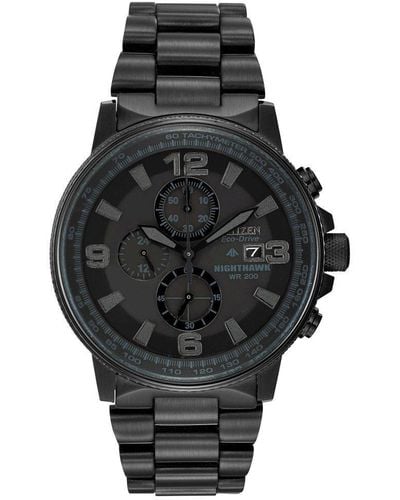 Citizen Nighthawk Stainless Steel Classic Eco-drive Watch - Ca0295-58e - Black