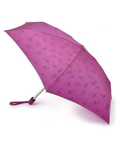 Fulton Tiny 2 Gloss Floral Print Umbrella - Purple