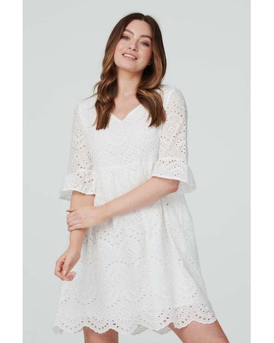 Izabel London Broderie Anglaise Mini Dress - White