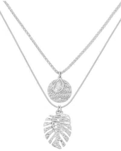 Bibi Bijoux Silver 'palma' Double Layered Necklace - White
