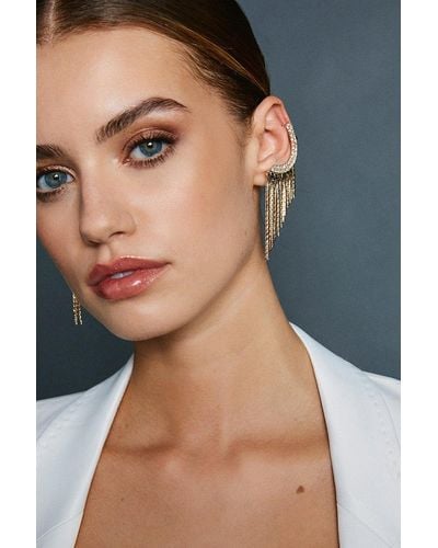 Karen Millen Ear Cuff Drop Detail Earring - Grey