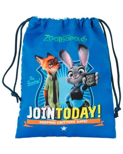 Disney Zootropolis Drawstring Character Lunch Bag - Blue