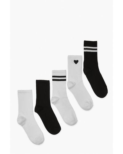 Boohoo 5 Pack Sports Socks - White