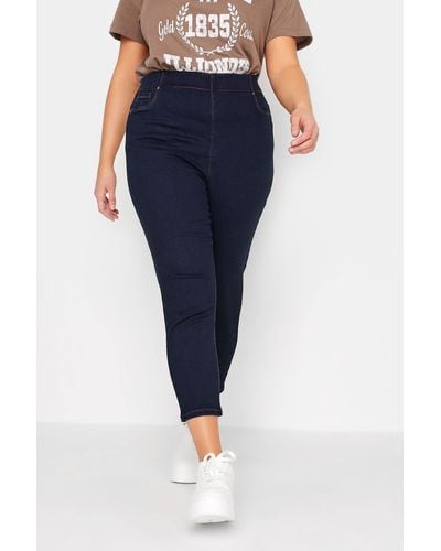 Yours Cropped Jeggings - Blue