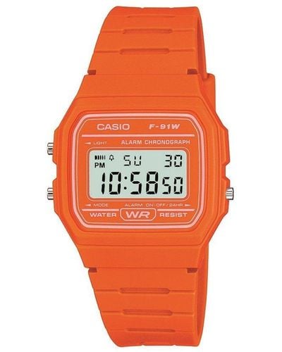 G-Shock Classic Plastic/resin Classic Digital Quartz Watch - F-91wc-4a2ef - Orange