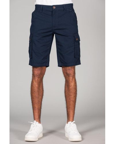 Tokyo Laundry Cotton Cargo-style Short With Pockets - Blue