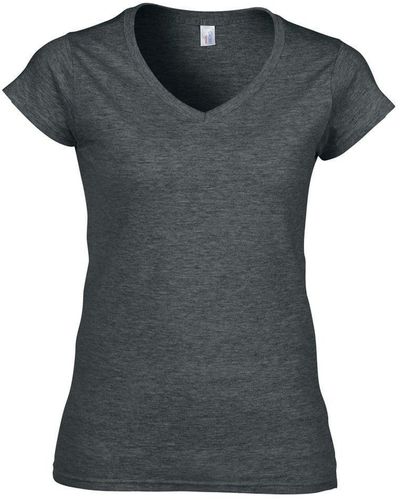 Gildan Softstyle Heather V Neck T-shirt - Black
