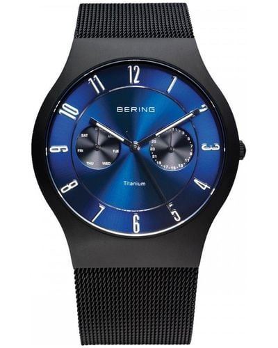 Bering Titanium Classic Analogue Quartz Watch - 11939-078 - Blue