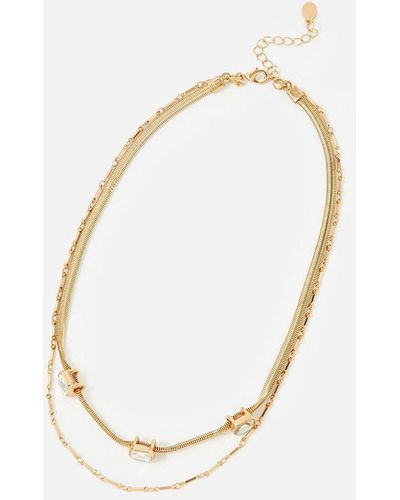 Accessorize Blue Harvest Snake Chain Layered Necklace - White