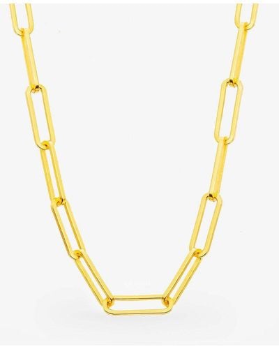 MUCHV Gold Link Chain Necklace For Layering - Metallic
