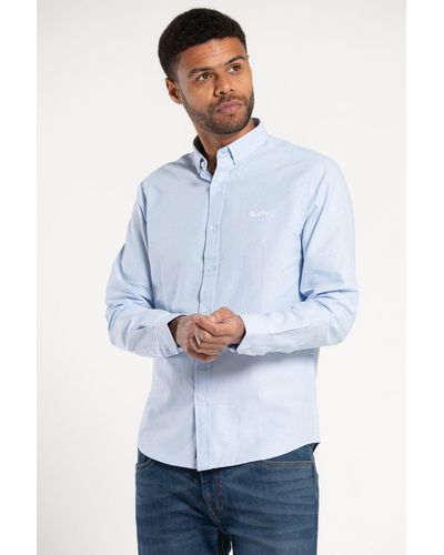 Tokyo Laundry Cotton Oxford Long-sleeve Shirt - Blue
