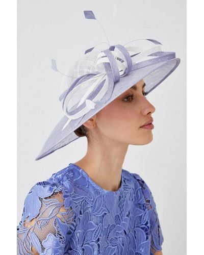 Coast Loop And Feather Two Tone Hat - Blue