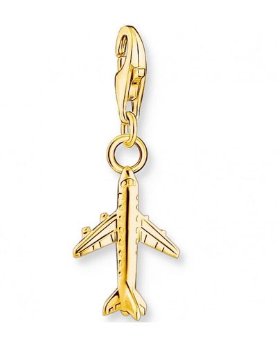 THOMAS SABO Jewellery Gold Plated Plane Sterling Silver Charm - 2012-413-39 - Metallic