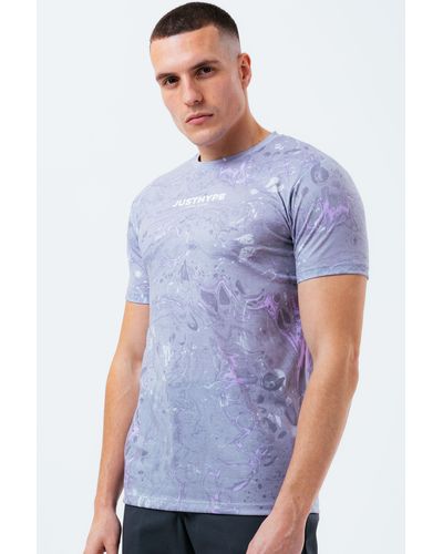 Hype Lilac Marble T-shirt - Blue