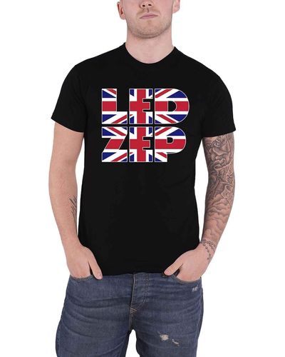 Led Zeppelin Union Jack T Shirt - Black