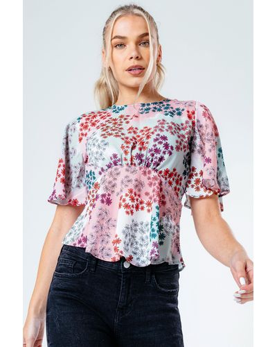 Hype Paint Daisy Blouse - Red