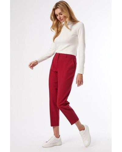 Dorothy Perkins Crimson Ankle Grazer Trousers - Red