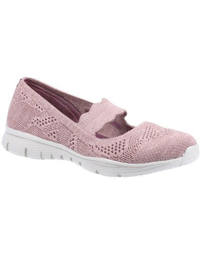 Skechers 'seager Pitch Out' Polyester Slip On Shoes - Pink