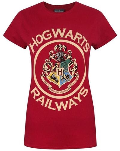 Harry Potter Hogwarts Railways T-shirt - Red