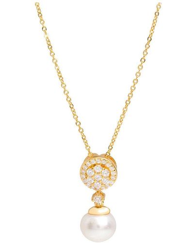 Pure Luxuries Gift Packaged 'andress' 18ct Yellow Gold Plated 925 Silver & Cubic Ziconia Necklace - Metallic