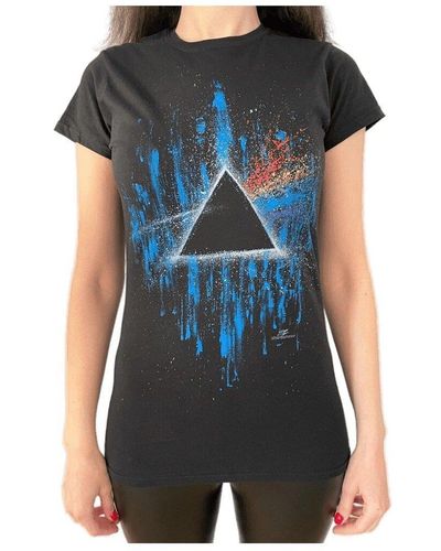 Pink Floyd Dark Side Of The Moon Splattered T-shirt - Blue