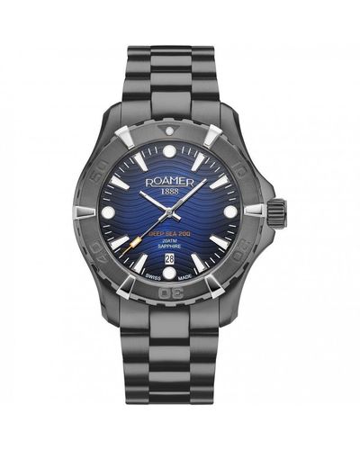 Roamer Deep Sea 200 Plated Stainless Steel Luxury Watch - 860833 44 45 70 - Blue