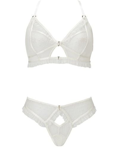 Ann Summers Sweet Melody Crotchless Set - White