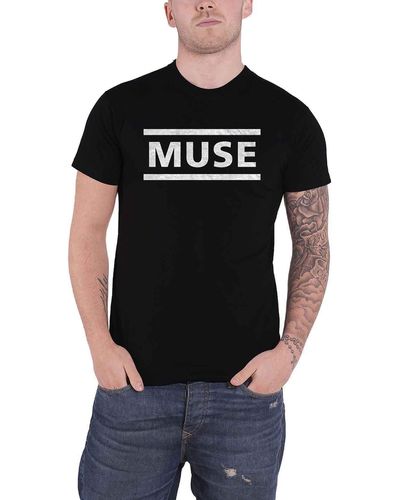 Muse White Band Logo T Shirt - Black