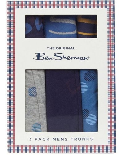 Ben Sherman Rush Multipack Trunks - Blue