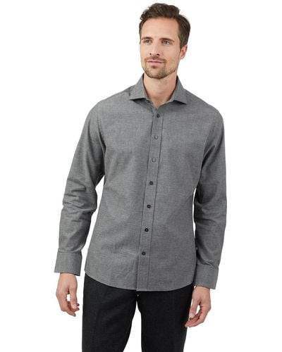 Jeff Banks Puppytooth Bespoke Shirt - Grey