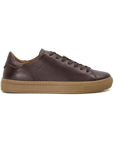 Dune 'thorn' Leather Trainers - Brown