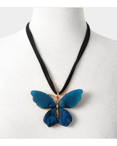 Joe Browns Autumnal Butterfly Pendant Necklace - Blue