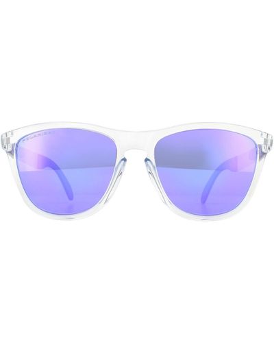 Oakley Square Polished Clear Violet Iridium Polarized Frogskins Mix Sunglasses - Purple