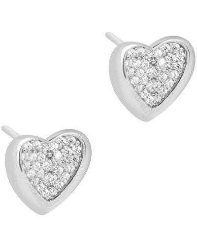 Pure Luxuries Gift Packaged 'nadia' Rhodium Plated 925 Silver Heart Earrings - White