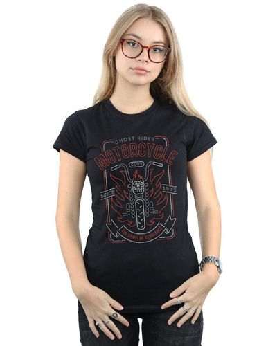 Marvel Ghost Rider Motorcycle Club Cotton T-shirt - Black