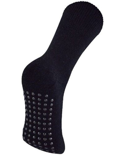 THMO Thick Non Slip Indoor Thermal Bamboo Slipper Socks For Winter - Blue