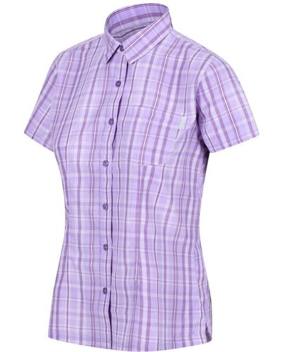 Regatta Quick-dry 'mindano Vi' Short Sleeve Shirt - Purple