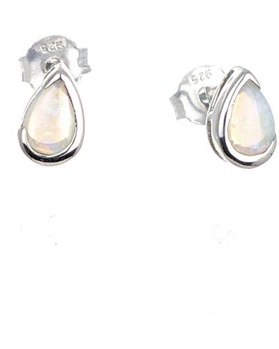 Ojewellery Opal Earrings Studs Pear - Metallic