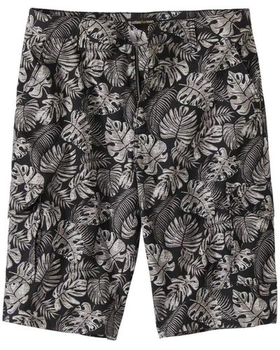 Atlas For Men Palm Print Cargo Shorts - Grey