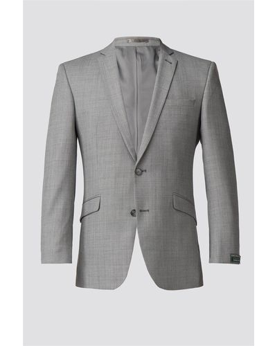Racing Green Pick And Pick Tailored Fit Suit Jacket - Grey