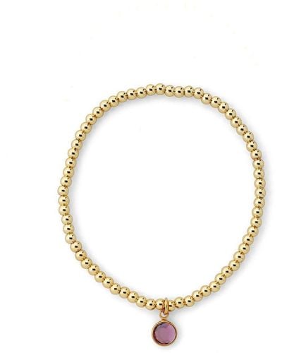 Joy by Corrine Smith February Birthstone Beaded Bracelet Gold Plated - Metallic