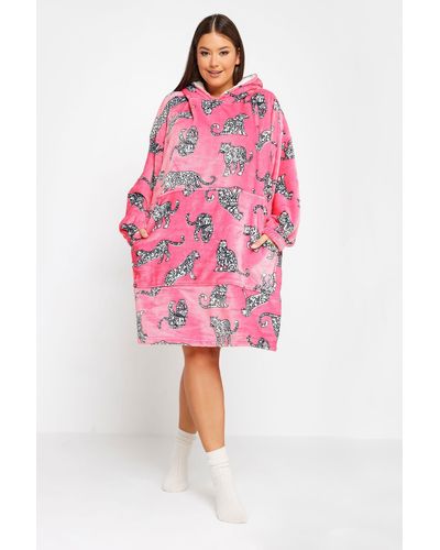 Yours Printed Snuggle Hoodie - Pink