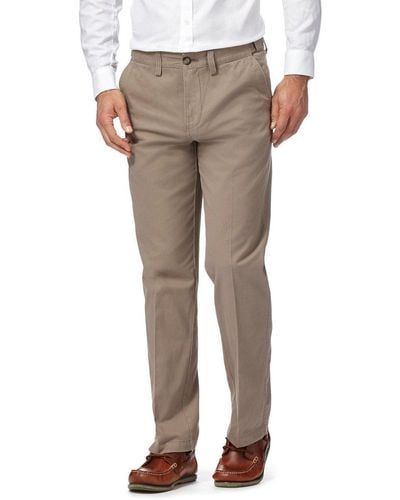 MAINE Grey Tailored Cotton Chino Trousers - Natural