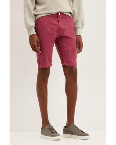 Burton Burgundy Chino Shorts - Red